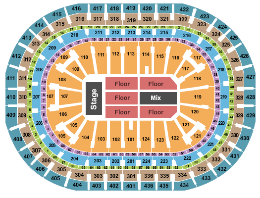 Centre Bell Standard Seating Seating Chart