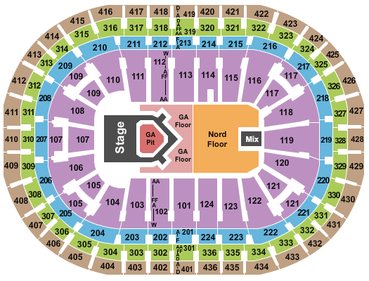 Centre Bell The Lumineers Seating Chart