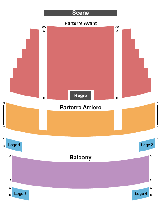 Centre des arts Juliette-Lassonde Seating Map