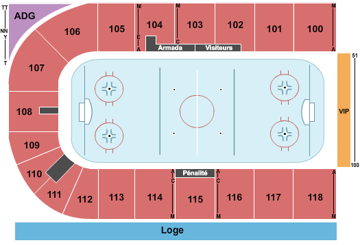 Centre d'excellence Sports Rousseau Hockey Seating Chart