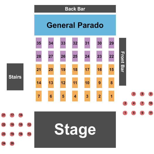 Centro Night Club Seating Chart