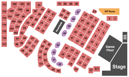 Century Casino Showroom - Edmonton Endstage Tables Seating Chart