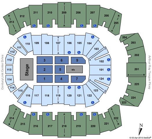 Brookshire Grocery Arena Eagles Seating Chart