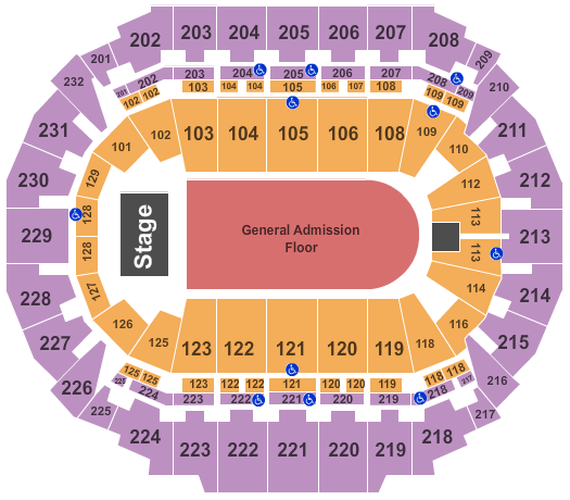 CHI Health Center Omaha End Stage GA Seating Chart