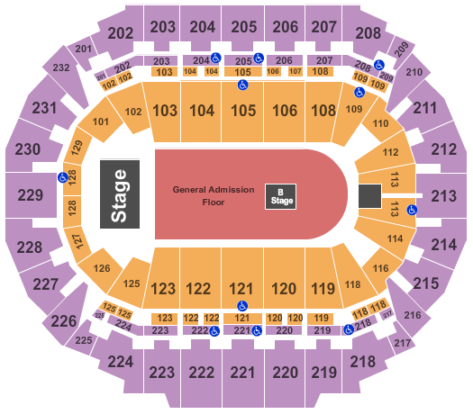 CHI Health Center Omaha End Stage GA Floor Seating Chart