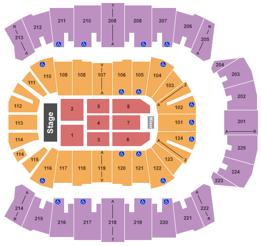 Brookshire Grocery Arena End Stage Seating Chart