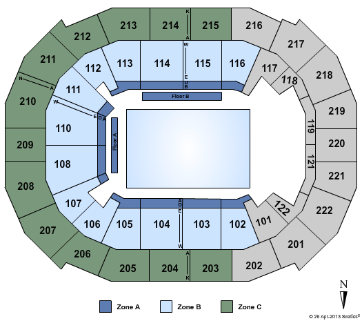 Chaifetz Arena Disney On Ice - Zone Seating Chart