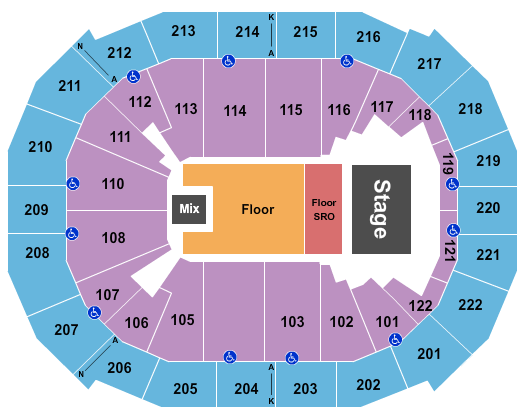 Chaifetz Arena Endstage GA & RSV Floor Seating Chart