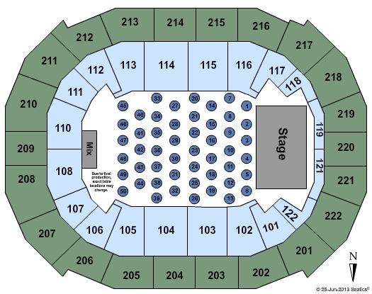 Chaifetz Arena Tables Seating Chart