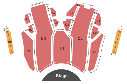 Mainstage at Chandler Center For The Arts - AZ End Stage Seating Chart
