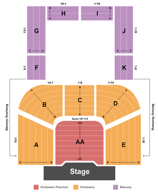 Charles Playhouse End Stage Zone Seating Chart