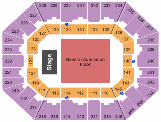 Charleston Coliseum & Convention Center - Charleston Endstage GA Flr Seating Chart