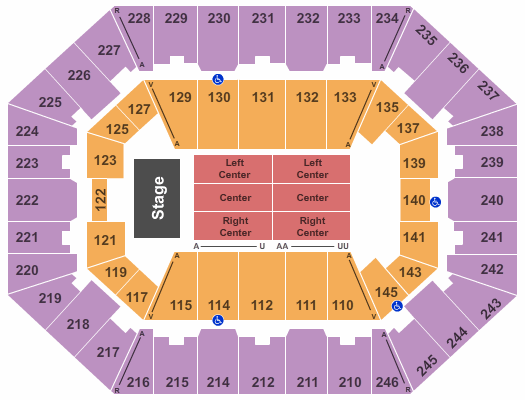 Charleston Coliseum & Convention Center - Charleston End Stage Seating Chart
