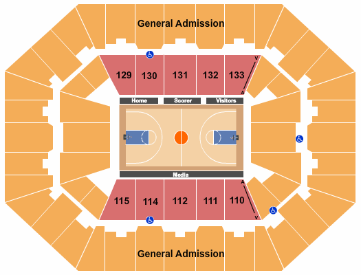 Charleston Coliseum & Convention Center - Charleston Basketball GA Seating Chart