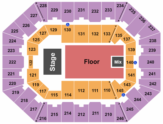 Charleston Coliseum & Convention Center - Charleston Endstage Floor Seating Chart