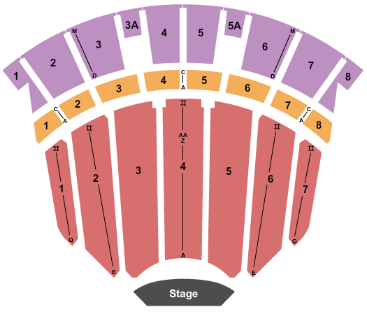 Charleston Municipal Auditorium Endstage - No Pit Seating Chart