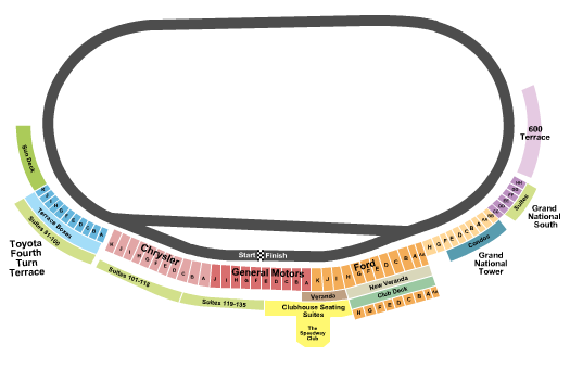 seating chart for Charlotte Motor Speedway - Racing 2 - eventticketscenter.com