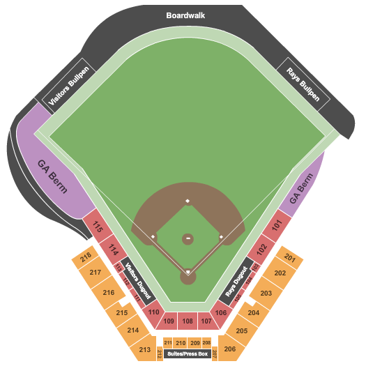 Charlotte Sports Park Spring Training Rays Seating Chart