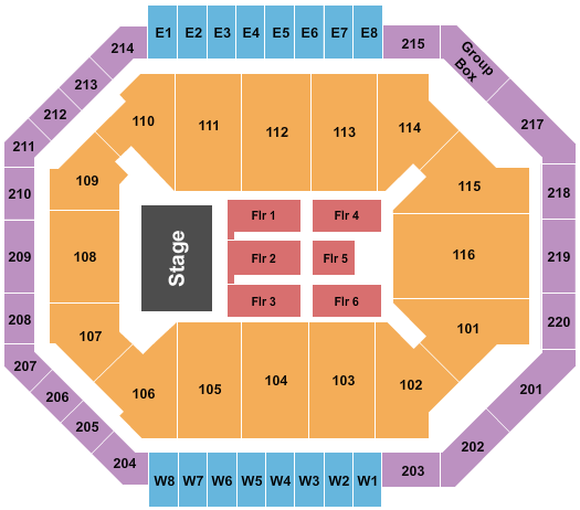 Chartway Arena at Ted Constant Convocation Center Endstage 2 Seating Chart