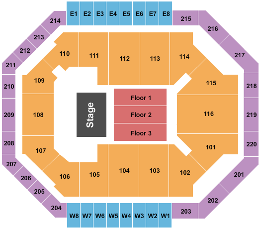 Chartway Arena at Ted Constant Convocation Center Blippi Seating Chart