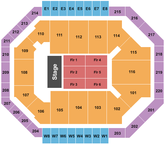 Chartway Arena at Ted Constant Convocation Center End Stage Seating Chart