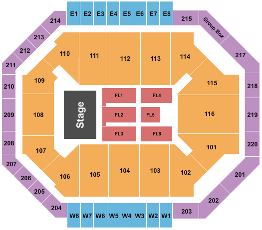 Chartway Arena at Ted Constant Convocation Center Endstage 2 Seating Chart