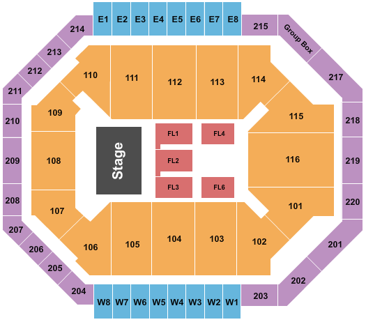 Chartway Arena at Ted Constant Convocation Center Endstage No 5 Seating Chart