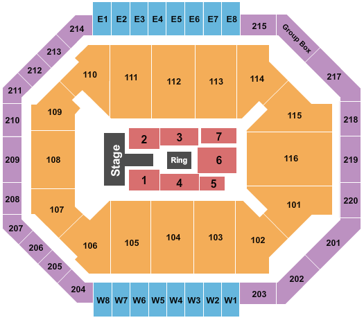 Chartway Arena at Ted Constant Convocation Center Wrestling Seating Chart