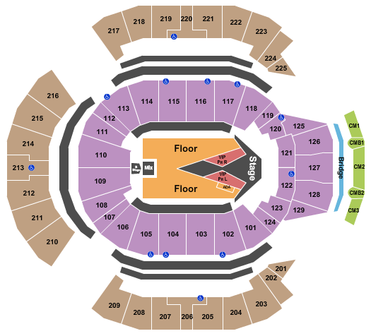 seating chart for Chase Center - Carrie Underwood - eventticketscenter.com