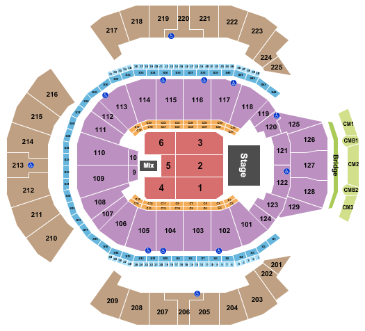Chase Center End Stage Seating Chart