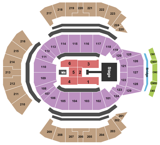 Chase Center Pink Seating Chart
