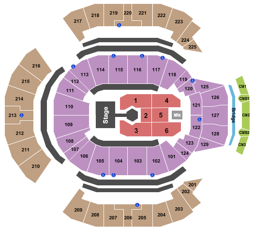 Chase Center RBD Seating Chart