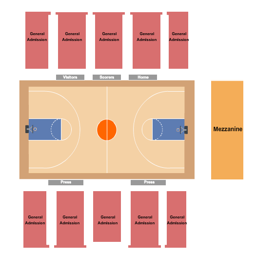 Chase Fieldhouse Basketball - A10 Women Seating Chart