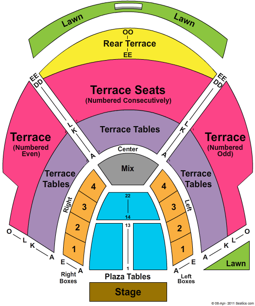 Cadence Bank Amphitheatre at Chastain Park End Stage Seating Chart