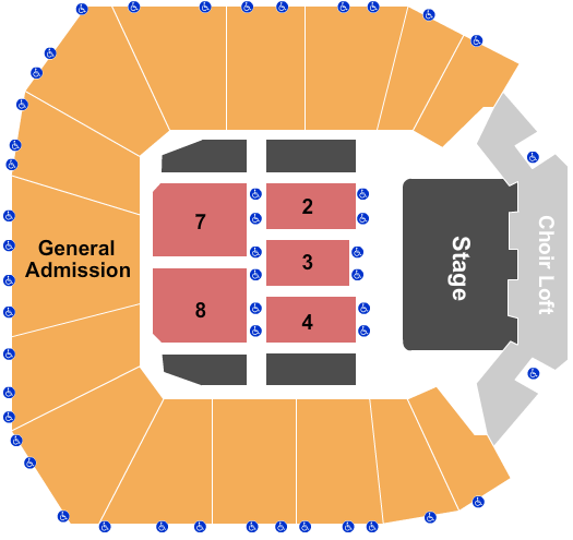 Chautauqua Institution Amphitheater RSV 2-4 & 7-8 + GA Seating Chart