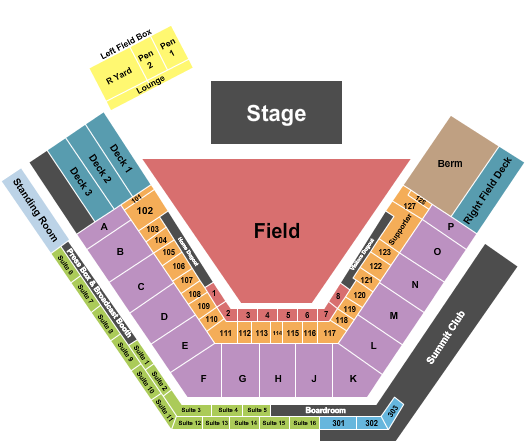 Cheney Stadium GA Field Seating Chart