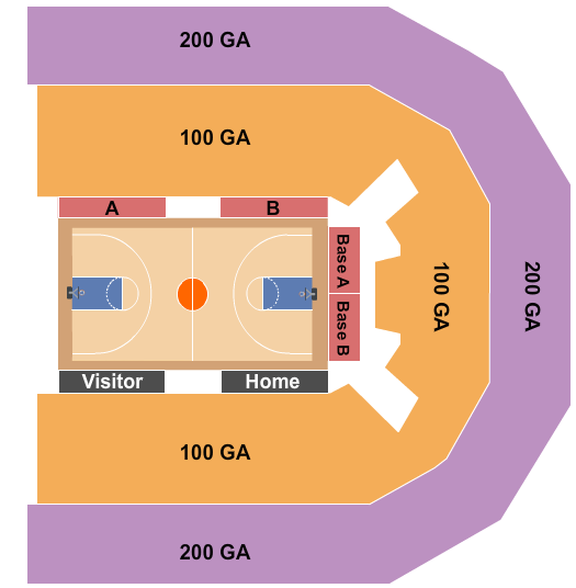 Chesapeake Employers' Insurance Arena Basketball - GA By Level Seating Chart