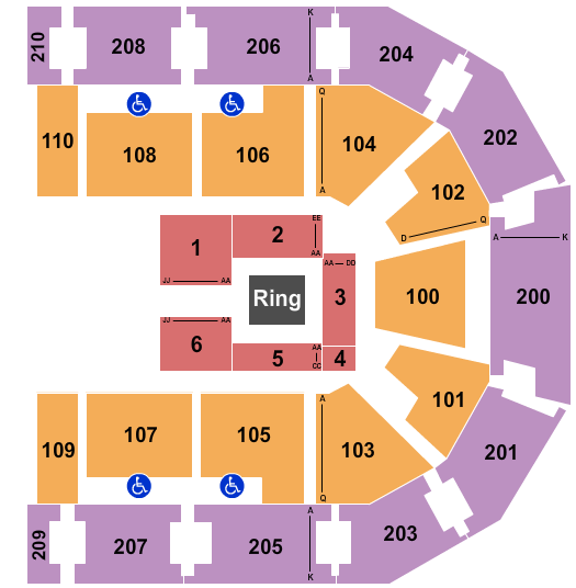 Chesapeake Employers' Insurance Arena TNA Wrestling Seating Chart