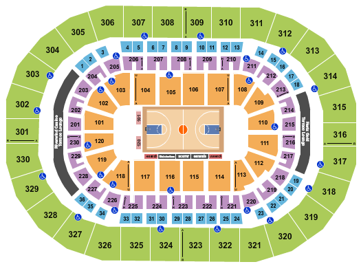 Paycom Center Basketball - Globetrotters Seating Chart