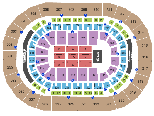 Paycom Center End Stage Seating Chart