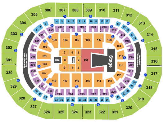 Paycom Center Hillsong United Seating Chart