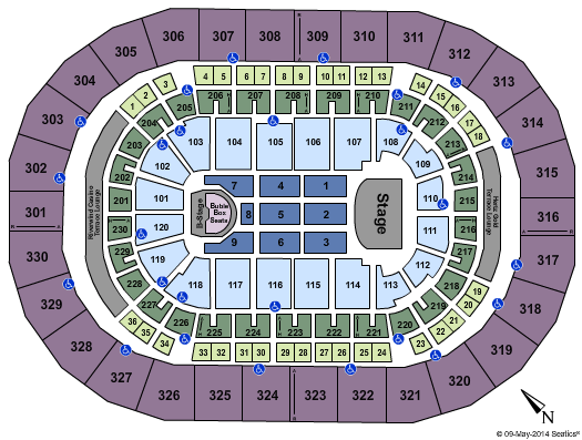 Paycom Center Michael Buble Seating Chart