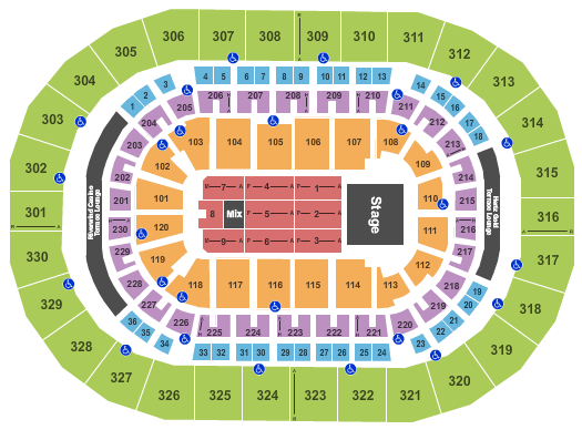 Paycom Center Neil Diamond 2017 Seating Chart