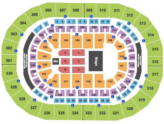 seating chart for Paycom Center - The Price Is Right - eventticketscenter.com