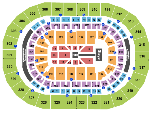 Paycom Center WWE WrestleMania Seating Chart