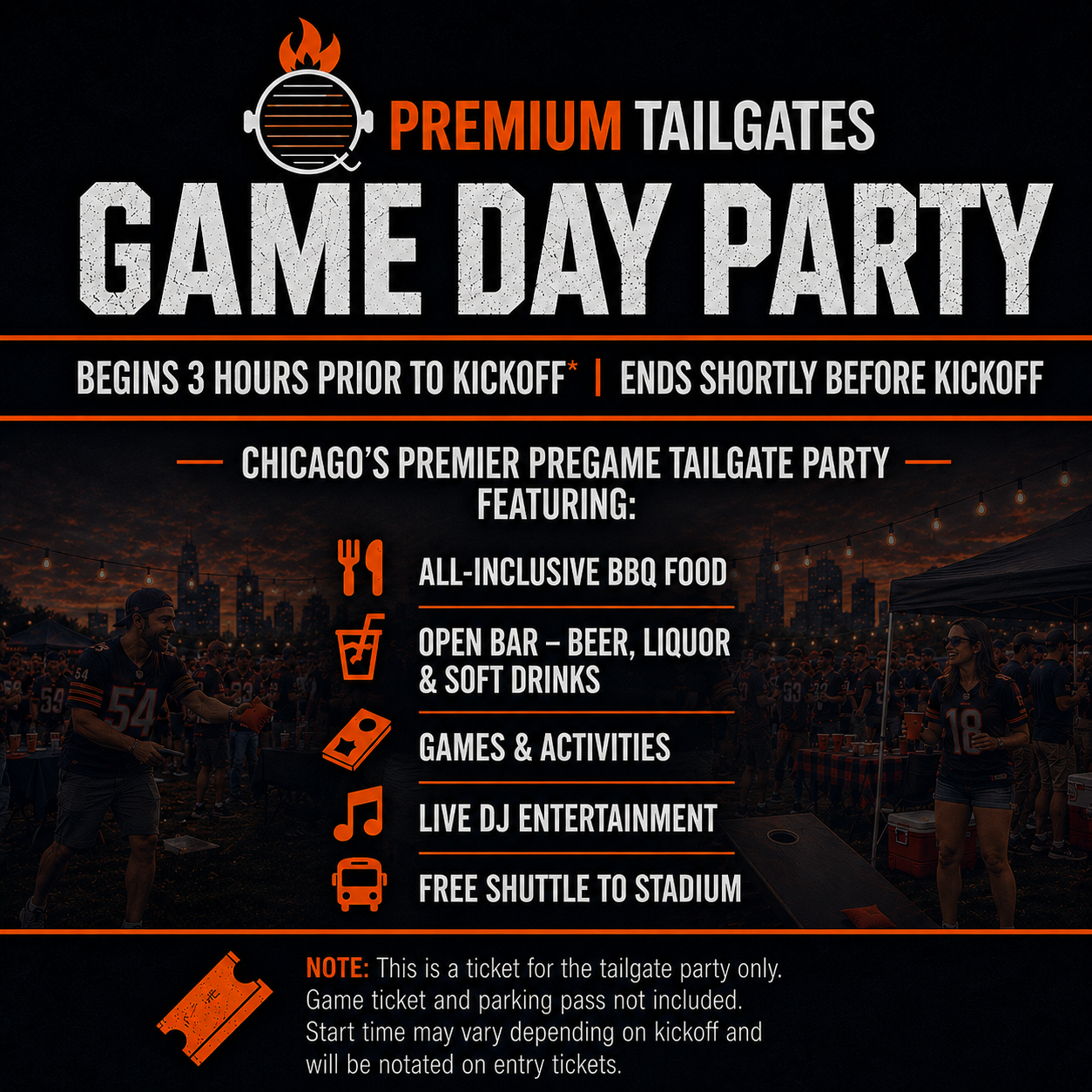 Premium Tailgate Party: Chicago Bears vs. New England Patriots