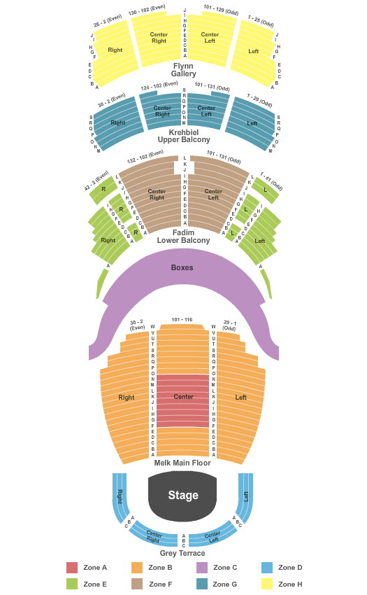 Philharmonic Hall Seating Chart