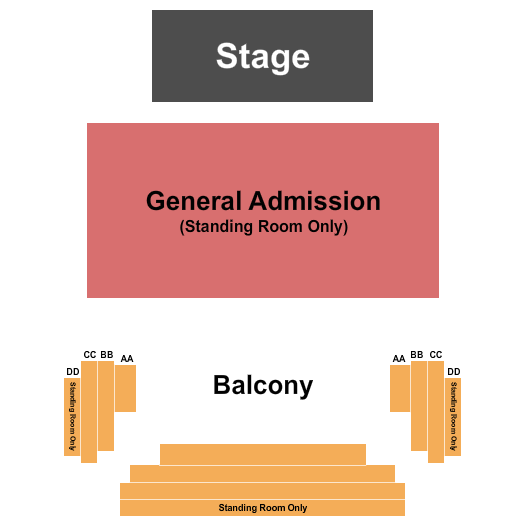Chief's On Broadway Endstage GA Flr Seating Chart