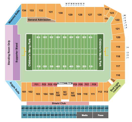 Seatmap for children's mercy park