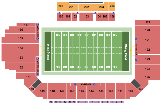 Ching Athletics Complex Football Seating Chart